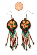 Embroidered Fringe Earrings